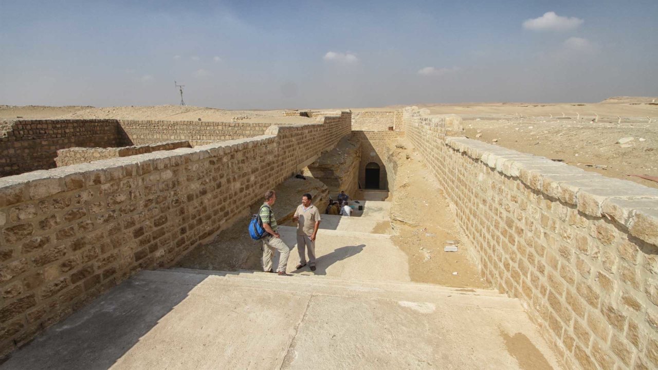 People on causeway at Saqqara