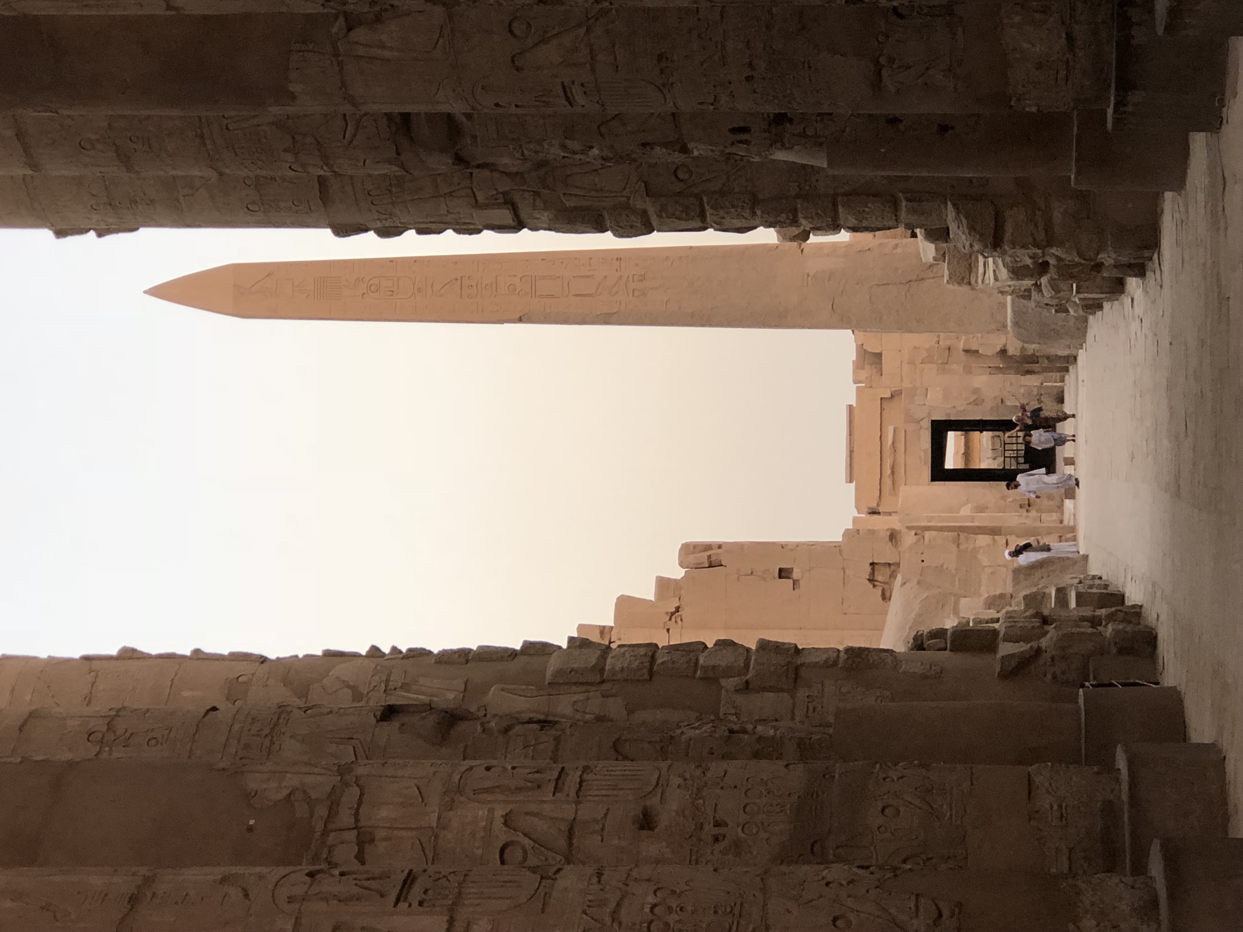 Karnak columns with obelisk