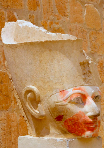 Painted Hatshepsut head