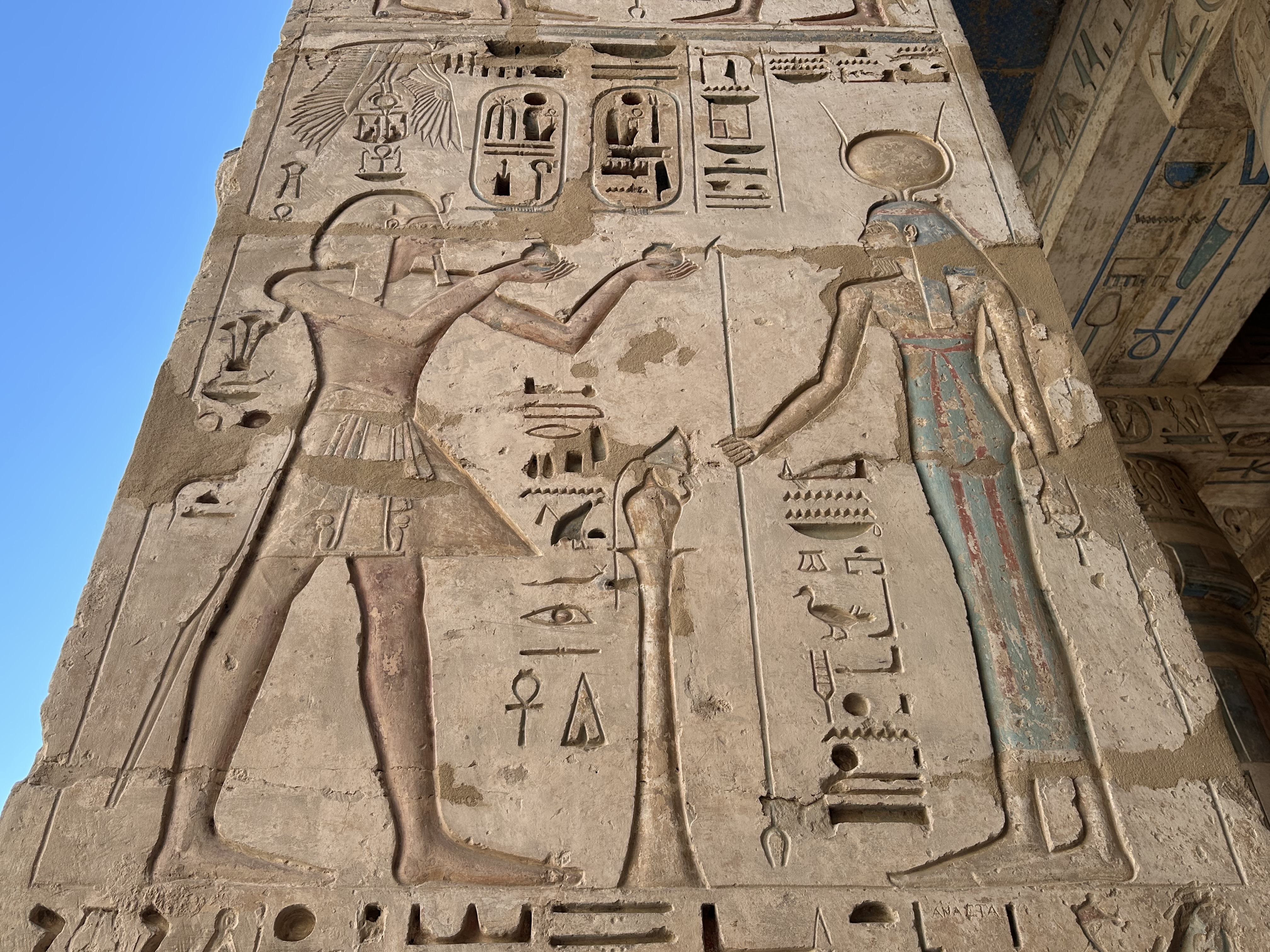 Painted relief scene