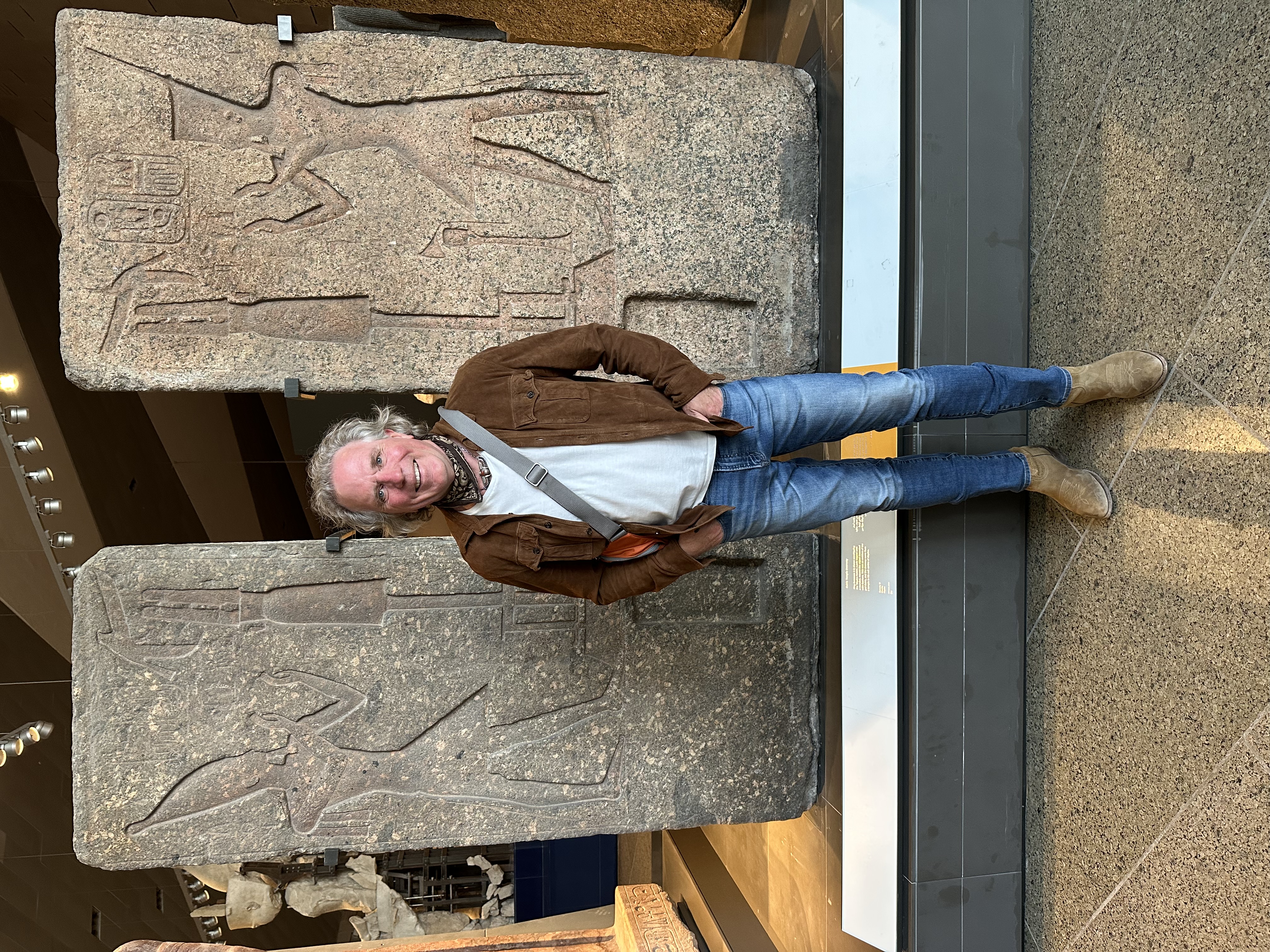 William at museum with relief