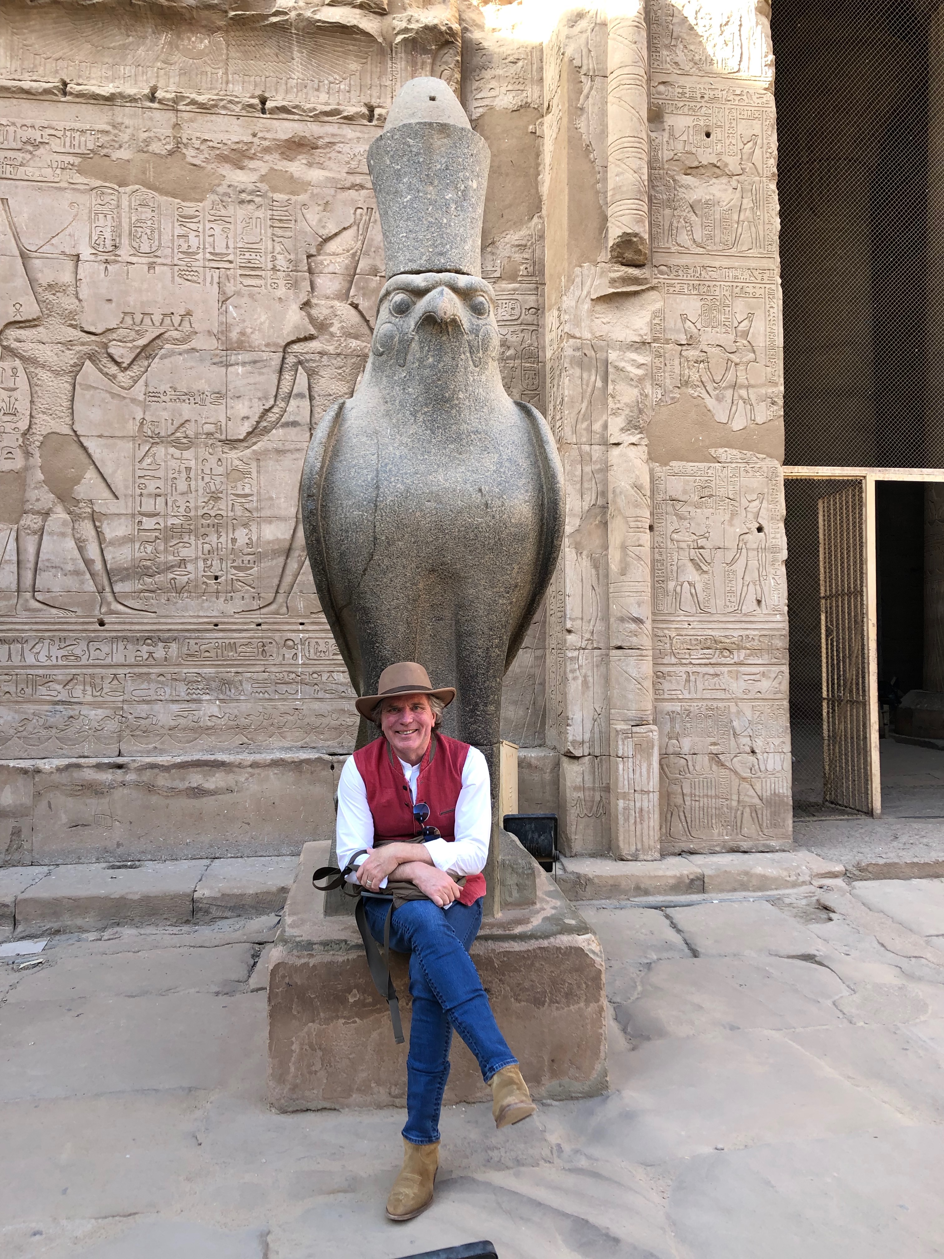 William in temple doorway