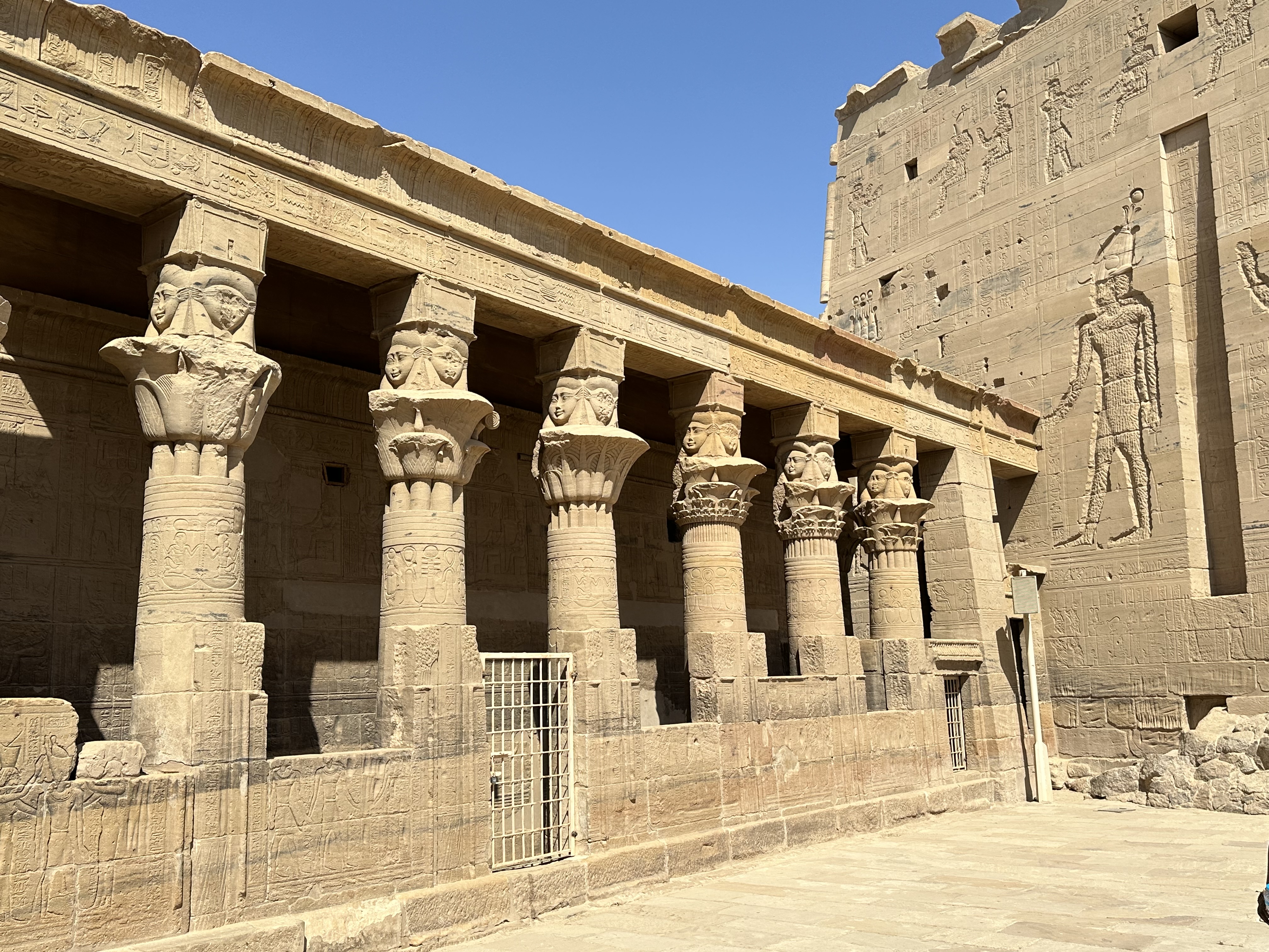 Philae temple colonnade