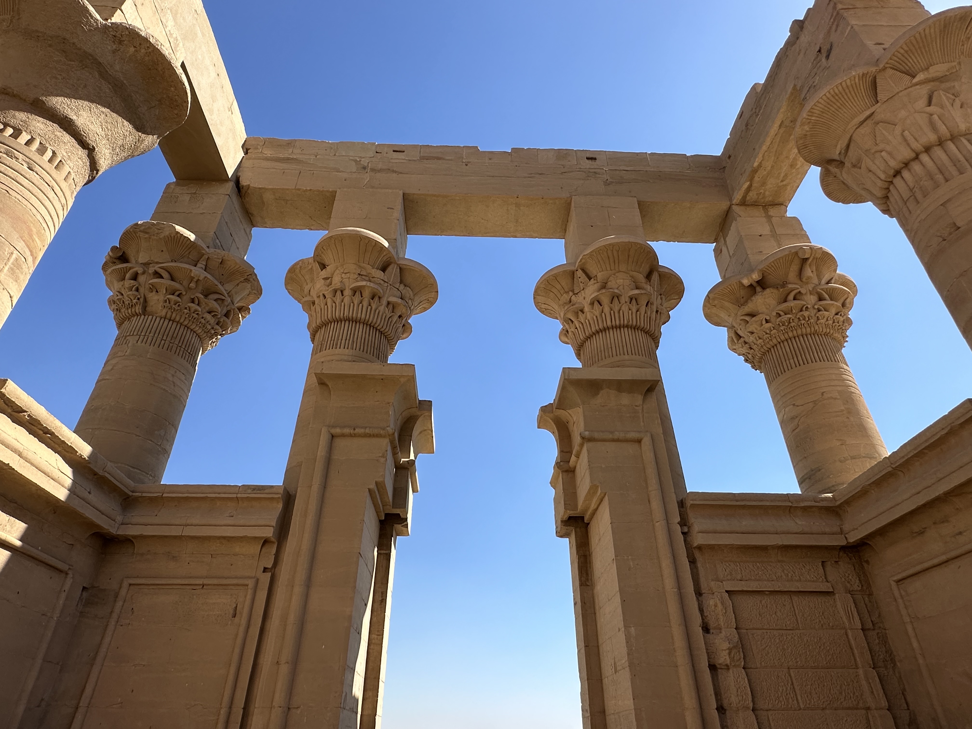 Temple columns looking up